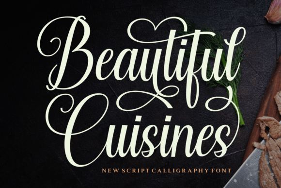 Beautiful Cuisines Script Font for Editorial Design